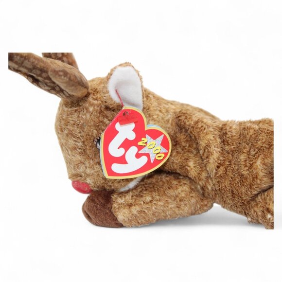 Ty Beanie Baby Roxie The Reindeer Plush Toy Red Nose 7.5" MWMT 2000 Collectible - Picture 5 of 6